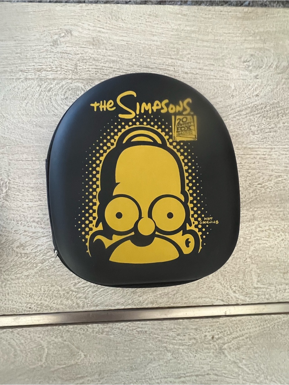 The Simpsons Homer Head Black & Yellow Carry Case with headphone - never used